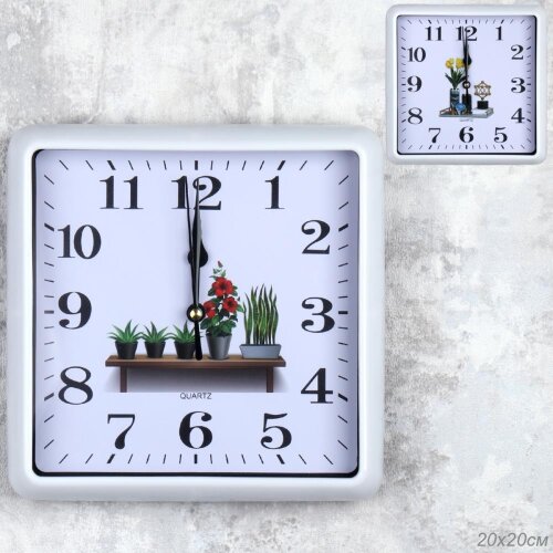 736688 (в уп.60шт.) - Часы настенные, квадратные 2 [01107865] 736688 (в уп.60шт.) - Часы настенные, квадратные 20х20см./ 529FT /, материал: пластик, стекло.