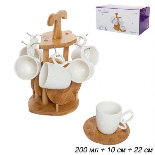 650787 (в кор.12наб.) - Кофейный набор 12пр./ MJ-1 [01087981] 650787 (в кор.12наб.) - Кофейный набор 12пр./ MJ-125 /уп 12/ на деревянной подставке