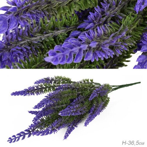 685704 (в уп.2/800шт.) - Цветок искусственный Лава [01102686] 685704 (в уп.2/800шт.) - Цветок искусственный Лаванда 36см. / SY851 /, материал: пластик.