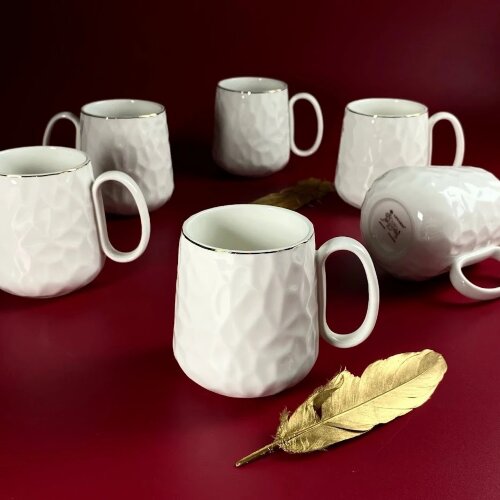 133-424 (в уп.6наб.) - Набор из 6 кружек 380мл. в [01110476] 133-424 (в уп.6наб.) - Набор из 6 кружек 380мл. в под.упаковке, материал: фарфор.