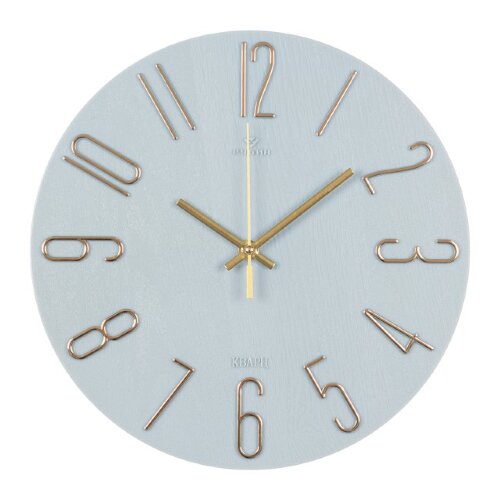 3010-005 (в кор.10шт.) - Часы настенные круг d=30с [01105344] 3010-005 (в кор.10шт.) - Часы настенные круг d=30см, корпус синий+золото "Классика" "Рубин", механизм с плавным ходом, пальчиковая батарейка"АА", материал: пластик, металл.