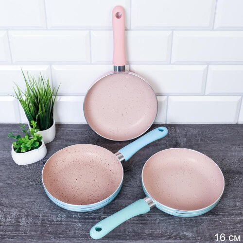 733878 (в уп.100шт.) - Сковорода порционная 16см с [01108880] 733878 (в уп.100шт.) - Сковорода порционная 16см с антипригарным покрытием без крышки, ручка Soft Touch / RSD-47 /724214/, материал: металл.