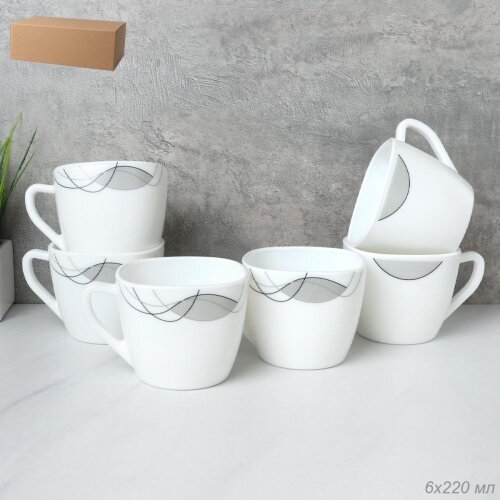 749228 (в уп.8шт.) - Кружка квадратная 220мл., наб [01109887] 749228 (в уп.8шт.) - Кружка квадратная 220мл., набор 6шт. / FCB220 (2029) /, материал: стеклокерамика.