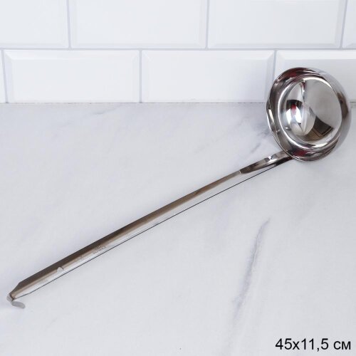 733496 (в уп.280шт.) - Половник 280мл, металл 45,5 [01107632] 733496 (в уп.280шт.) - Половник 280мл, металл 45,5х11,4см. / YJM-7 /