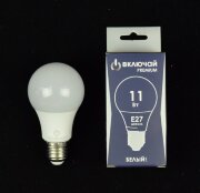 11W E27 A60 4000K 220V пластик LED PREMIUM (ЛОН) л [01084475]