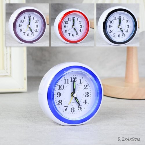 718949 (в уп.200шт.) - Будильник 9,2x9см. / XD920 [01107678] 718949 (в уп.200шт.) - Будильник 9,2x9см. / XD920 / плавный ход /микс, материал: пластик, стекло, металл.