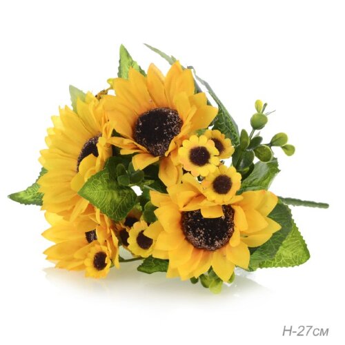 685905 (в уп.160/960шт.) - Цветок искусственный 27 [01104685] 685905 (в уп.160/960шт.) - Цветок искусственный 27см. Подсолнух / NW715 /, материал: пластик.