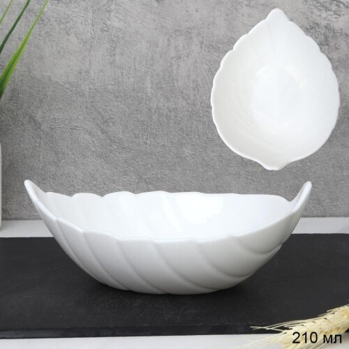 745635 (в уп.12наб.) - Салатник Лист, набор 6шт, 2 [01110511] 745635 (в уп.12наб.) - Салатник Лист, набор 6шт, 210мл,140мм. HW55 (white), материал: стеклокерамика.