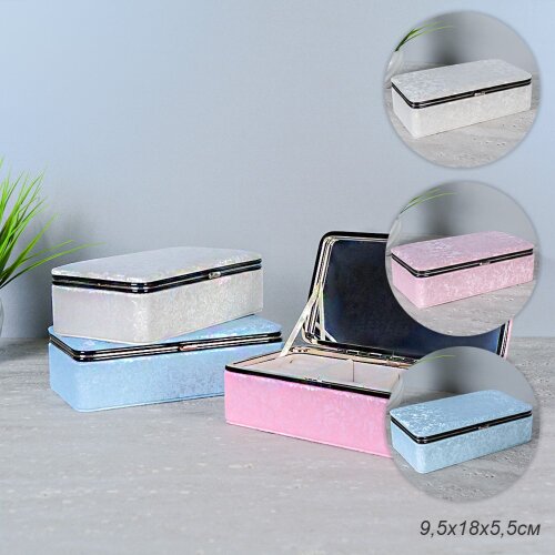 713577 (60шт.) - Шкатулка 18х9,5х5,5см. / T516A /, [01108162] 713577 (60шт.) - Шкатулка 18х9,5х5,5см. / T516A /, материал: пластик, металл.