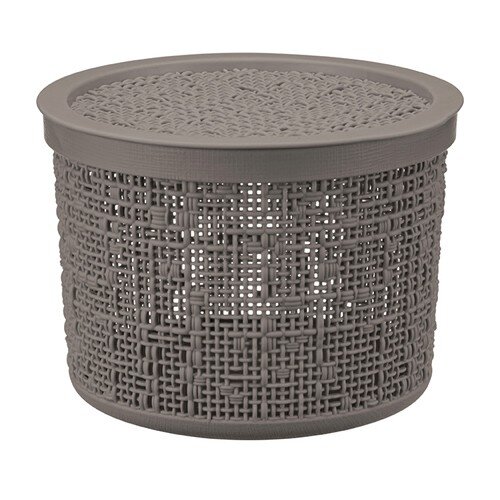 438890-РСВ (в уп.14шт.) - Коробка БЯЗЬ с крышкой D [01101112] 438890-РСВ (в уп.14шт.) - Коробка БЯЗЬ с крышкой D17см 2л серый ротанг М2328