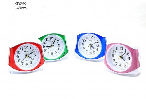 121272 (в уп.200шт.) - Будильник /XD769 / плавный [01095964] 121272 (в уп.200шт.) - Будильник /XD769 / плавный ход, размер: L=9см, материал: пластик, стекло, металл.