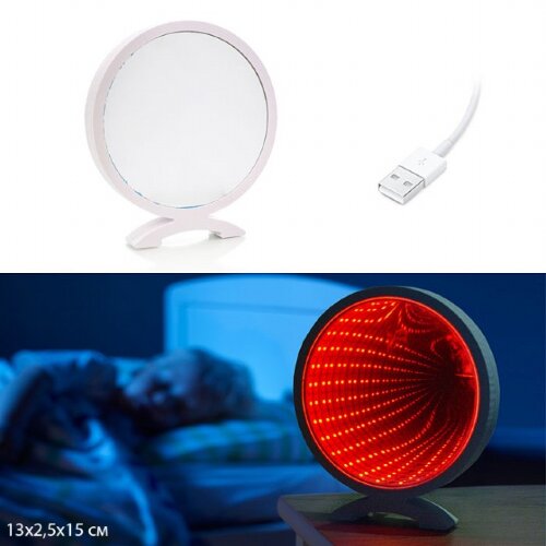 628706 (в кор.60шт.) - Светильник зеркальный с 3D [01088730] 628706 (в кор.60шт.) - Светильник зеркальный с 3D эффектом туннеля LED /878-11/, размер: 13х2,5х15см., материал: пластик.