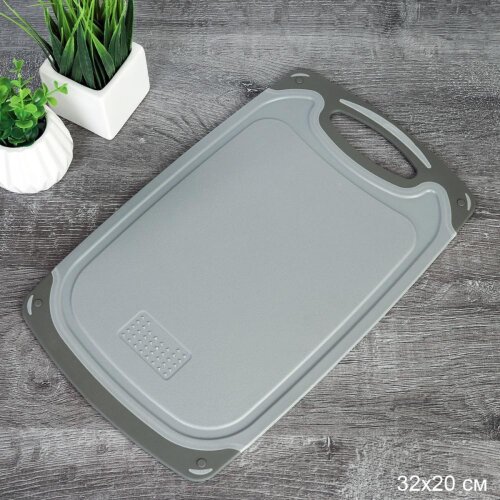 741461 (в уп.50шт.) - Доска разделочная 32x20х0,5с [01110923] 741461 (в уп.50шт.) - Доска разделочная 32x20х0,5см, серая / DS34 /, материал: ластик, силикон.