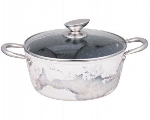 WR-6013 (в уп.6шт.) - Кастрюля со стекл.крышкой 5, [01103165] WR-6013 (в уп.6шт.) - Кастрюля со стекл.крышкой 5,56л. Antique grey, внутри мраморное антипригарное покрытие, снаружи жаропрочное покрытие,  ручки из нержавеющей стали, подходит для использования на всех типах плит, материал: кованый алюминий.