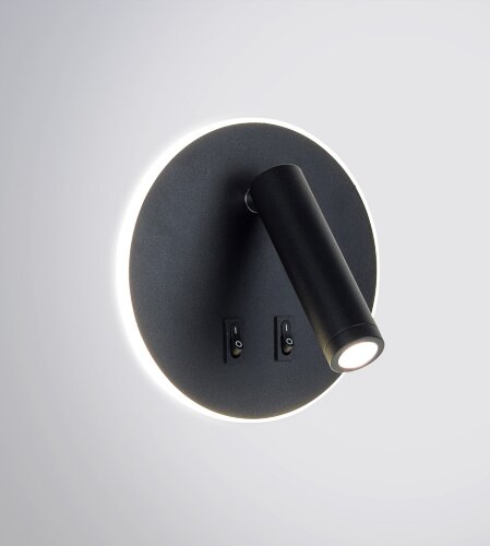 KL-RDL004R BK Led 8+1W 4000K Размер: D15*H8,5см (4 [01109450] KL-RDL004R BK Led 8+1W 4000K Размер: D15*H8,5см (40) светильник настенный