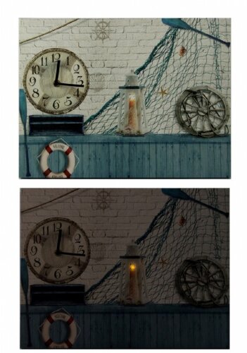 29570 (в уп.12шт.) - Часы настенные "Морское прикл [01040772] 29570 (в уп.12шт.) - Часы настенные "Морское приключение" с LED подсветкой, размер: 40*30*2см.