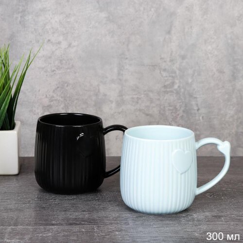 742492 (в уп.64шт.) - Кружка 300мл Вертикаль Сердц [01111028] 742492 (в уп.64шт.) - Кружка 300мл Вертикаль Сердце / HG-841 /739184/, материал: фарфор.