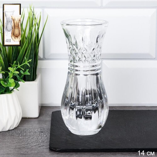 740186 (в уп.36шт.) - Ваза для цветов H=14см. / B5 [01111014] 740186 (в уп.36шт.) - Ваза для цветов H=14см. / B5603LIS /, материал: стекло.
