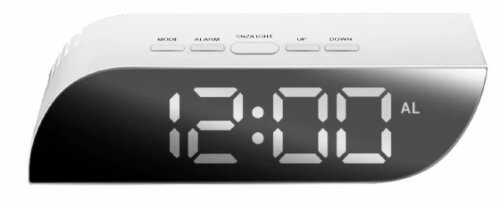 018Х бел-бел 6W (в кор.1шт.) -  Светодиодный зерка [01105151] 018Х бел-бел 6W (в кор.1шт.) -  Светодиодный зеркальный будильник, зеркальный дисплей. Размер: 140*50*35 мм. Материал зеркала: пластиковое зеркало.Материал корпуса: пластик. Тип механизма: электронный. Тип питания: внешний источник питания/аккумулятор.Отображение времени/даты/температурного цикла