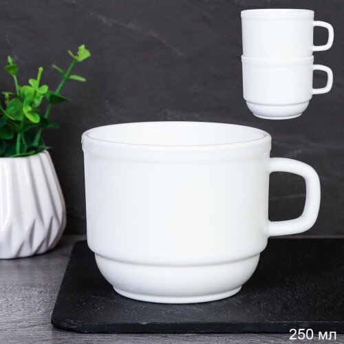 735924 (в уп.16шт.) - Кружка 250мл, набор 6шт. Шта [01109300] 735924 (в уп.16шт.) - Кружка 250мл, набор 6шт. Штабелируемая / BY09KFB250 /, материал: стеклокерамика.
