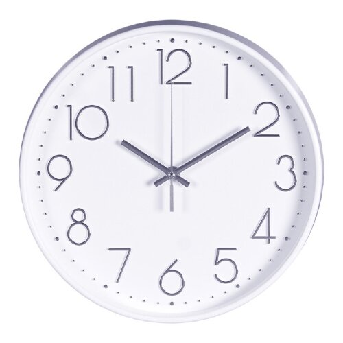 3017-002 (10) Часы настенные круг d=30см, корпус б [01108896] 3017-002 (10) Часы настенные круг d=30см, корпус белый+серебро, "Классика", Рубин