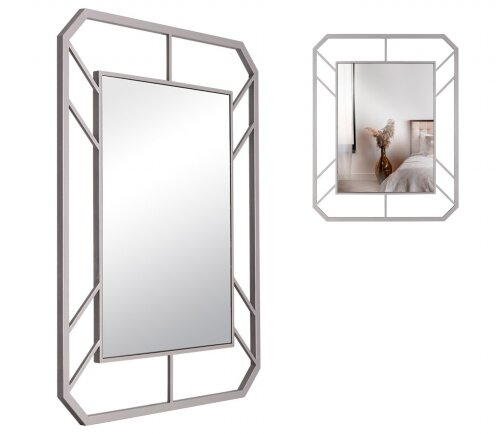 9171-Z4 (1) Зеркало интерьерное настенное в прямоу [01108140] 9171-Z4 (1) Зеркало интерьерное настенное в прямоугольном корпусе из металла 91,5х71 см, серебро Рубин