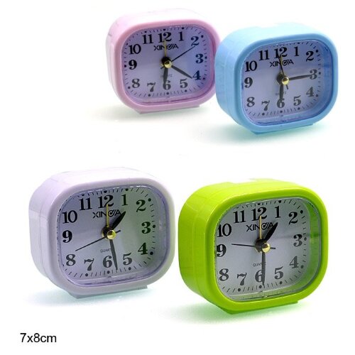 615526 (в уп.200шт.) - Будильник 7x8см. / XD964 / [01107677] 615526 (в уп.200шт.) - Будильник 7x8см. / XD964 / плавный ход / микс, материал: пластик, стекло, металл.
