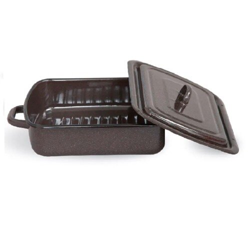 546462-РСВ (в уп.1шт.) - Противень с крышкой 3л, 4 [01109391] 546462-РСВ (в уп.1шт.) - Противень с крышкой 3л, 43304-122 (т.кор. рябчик), без декора, материал: эмалированная сталь.