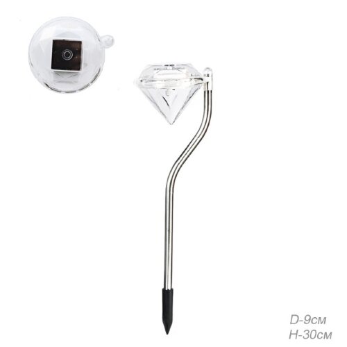 690384 (в уп.4/100шт.) - Светильник садовый на сол [01099270] 690384 (в уп.4/100шт.) - Светильник садовый на солнечной батарее 30х9см. /PM-3141/, материал: пластик, металл.