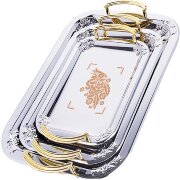 3677 (в уп.20наб.) - Набор мет. подносов 3пр. с зо [01110602]