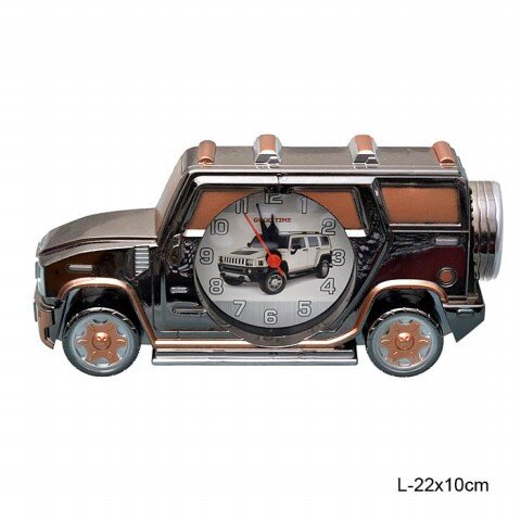 628726 (в кор.84шт.) - Часы настольные &quot;Автомобиль [01081955] 628726 (в кор.84шт.) - Часы настольные "Автомобиль"/PF018D/, размер: 22х10см., материал: пластик, стекло, металл.