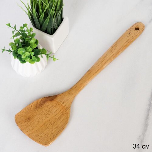 734633 (в уп.500шт.) - Лопатка кулинарная бамбуков [01109561] 734633 (в уп.500шт.) - Лопатка кулинарная бамбуковая 34см. / 717-37 /, материал: бамбук.