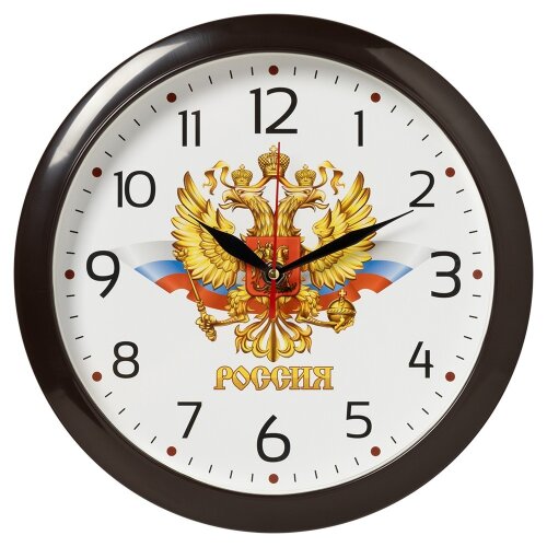 6026-034 (в кор.10шт.) - Часы настенные круг d=29с [01110398] 6026-034 (в кор.10шт.) - Часы настенные круг d=29см, корпус темно-коричневый " Россия"