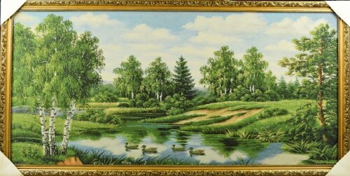 60*120 21 "Пейзаж с утками" Картина гобелен [01086784] 60*120 21 "Пейзаж с утками" Картина гобелен