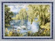 120*90 4 М/Р "Лебеди" Картина гобелен [01111738]