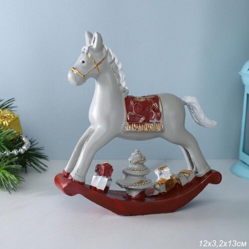 746610 (в уп.96шт.) - Фигурка Лошадь качалка ретро [01110749] 746610 (в уп.96шт.) - Фигурка Лошадь качалка ретро 12х3,2х12см. / 3051 /, материал: полистоун.