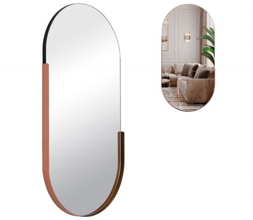 8040-Z3 (1) Зеркало интерьерное настенное в овальн [01107416] 8040-Z3 (1) Зеркало интерьерное настенное в овальном корпусе из металла  80х40 см, медный,  Рубин