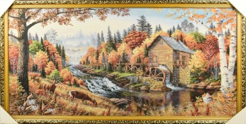 60*120 57 "Мельница осенью" Картина гобелен [01086773] 60*120 57 "Мельница осенью" Картина гобелен