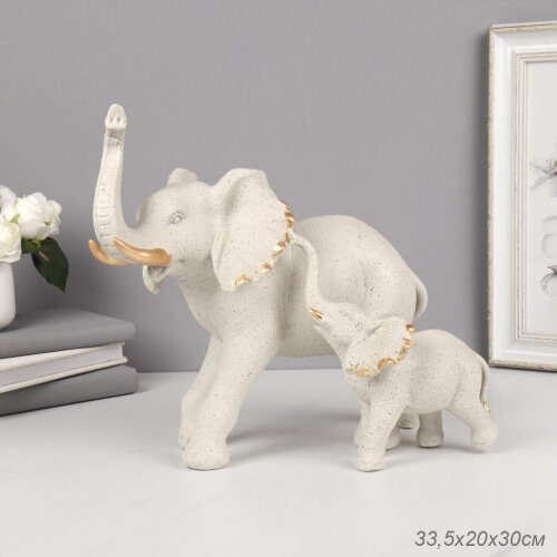 747588 (в уп.4шт.) - Статуэтка Слон 33,5х20х30см / [01111056] 747588 (в уп.4шт.) - Статуэтка Слон 33,5х20х30см / LY242635AB /, материал: полистоун.