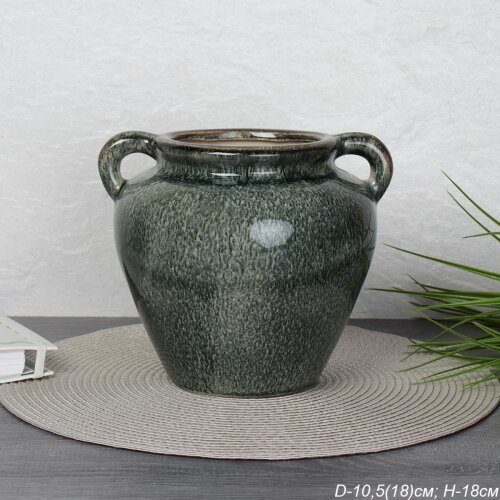 721591 (в уп.4шт.) - Ваза H=18см, D=10,5 (18)см. / [01105823] 721591 (в уп.4шт.) - Ваза H=18см, D=10,5 (18)см. / FLM-84 /, материал: керамика.