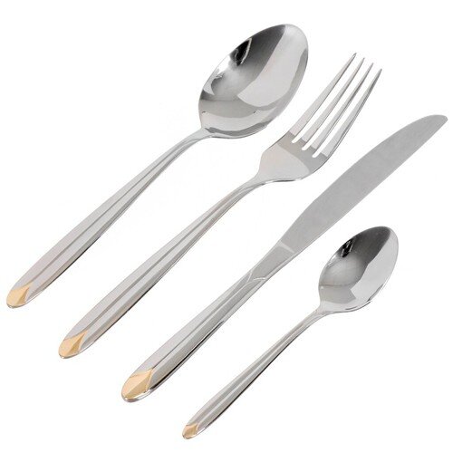 476236-РСВ (в уп.1наб.) - Набор столовых приборов [01104631] 476236-РСВ (в уп.1наб.) - Набор столовых приборов нержавеющая сталь, 24 предмета, столовый, подар. упак., Daniks, Sydne 363598, материал: нержавеющая сталь.