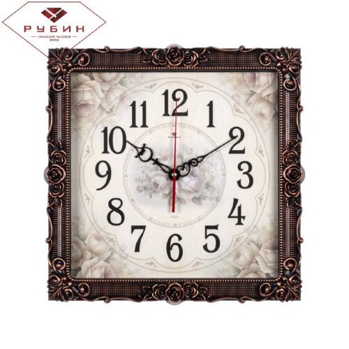 3838-003 (в кор.5шт.) - Часы настенные квадрат."Ф [01088047] 3838-003 (в кор.5шт.) - Часы настенные квадрат."Французский стиль" "Рубин", корпус чёрный с бронзой, размер: 38х38см, материал: пластик, стекло, металл, часовой механизм кварцевый, плавный ход.