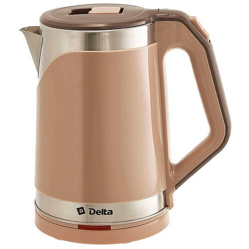 500246-РСВ (в уп.1шт.) - Чайник электрический 2л. [01110539] 500246-РСВ (в уп.1шт.) - Чайник электрический 2л. Delta DL-1109 пластик, двойная стенка, 1500 Вт, бежевый