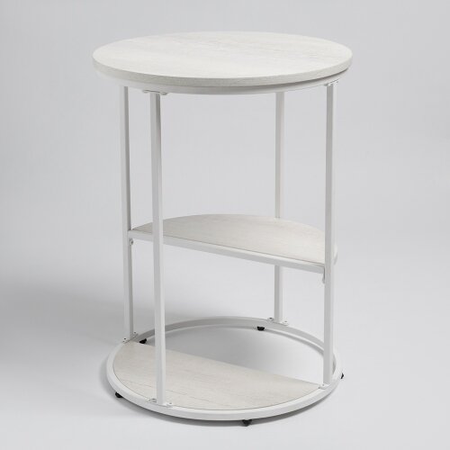 СтЖ103 Стол журнальный, 51х51х68,5 см, ЛДСП бетон [01109376] СтЖ103 Стол журнальный, 51х51х68,5 см, ЛДСП бетон пайн белый, металл белый (цвет 11, разобр.вид), Мансарда