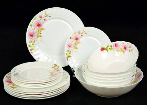 19A-61121 (в кор.2наб.) - Столовый набор 19пр.( 6 [01086010] 19A-61121 (в кор.2наб.) - Столовый набор 19пр.( 6 плоских тарелок 7" (175мм.), 6 глубоких тарелок 7" (175мм.), 6 плоских тарелок 9" (225мм.),1 салатник 9" (225мм.)