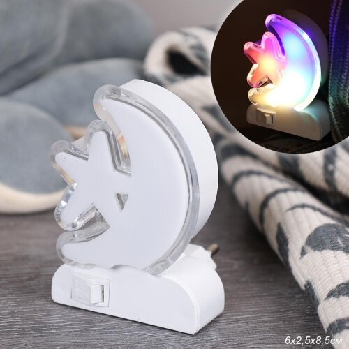 729995 (в уп.120шт.) - Светильник ночник в розетку [01108015] 729995 (в уп.120шт.) - Светильник ночник в розетку / CW415-84 /, размер: 6х2,8х8,5см, материал: пластик.