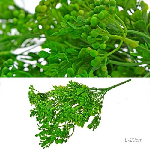 700099 (в уп.2/600шт.) - Зелень искусственная L=29 [01102620] 700099 (в уп.2/600шт.) - Зелень искусственная L=29см. / 18536 /, материал: пластик.