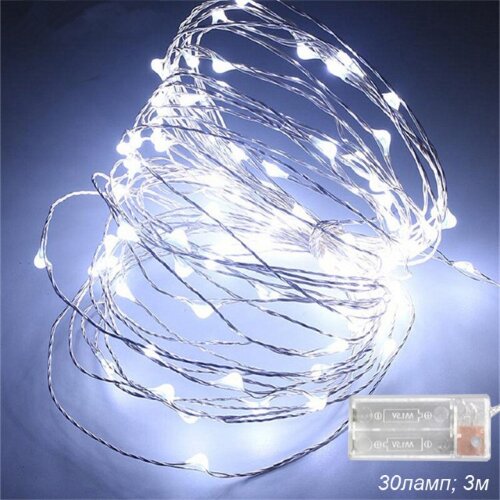 682763 (в уп.200шт.) - Гирлянда светодиодная нить [01101146] 682763 (в уп.200шт.) - Гирлянда светодиодная нить 3м, 30 LED / GW2011 /холодный белый