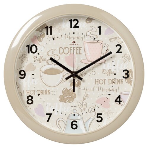 6026-036 (в кор.10шт.) -  Часы настенные круг d=29 [01110400] 6026-036 (в кор.10шт.) -  Часы настенные круг d=29см, корпус хаки "Кофе"