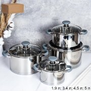 749393 (в уп.1наб.) - Набор кастрюль со стеклян.кр [01110925]